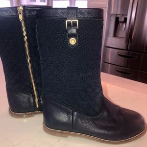 Janie and Jack Navy Blue Quilted Saddle Boots